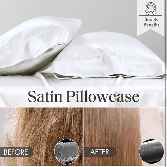 Madison Park White Queen Satin Sheet Set NWT - Picture 3 of 14